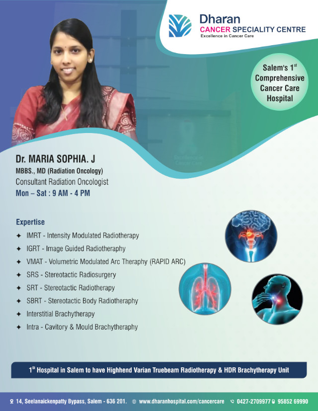 Dr. Maria Sophia.J | Dharan Cancer Speciality Centre
